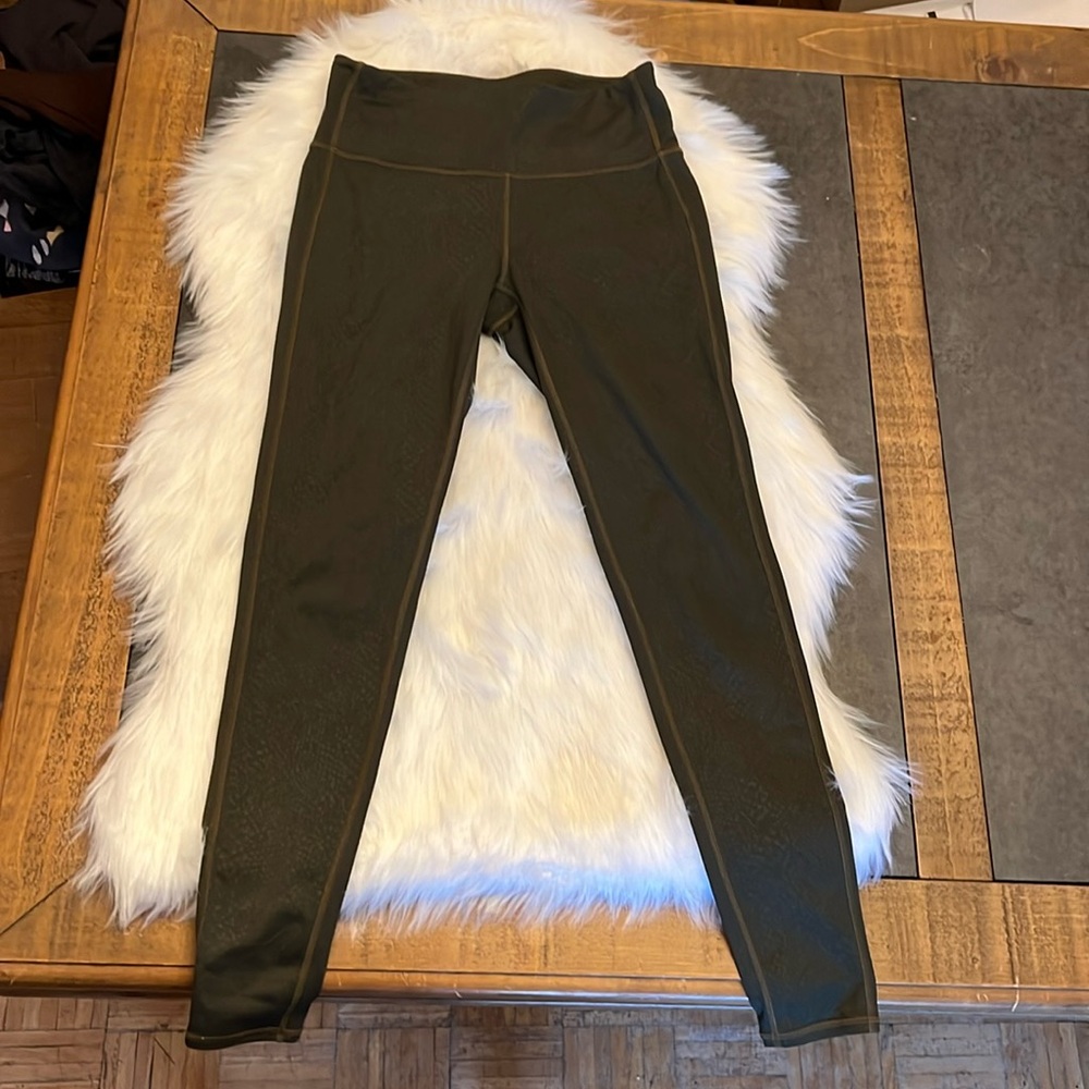 Athleta Women's High Rise Snakeskin Print Leggings Green Size S